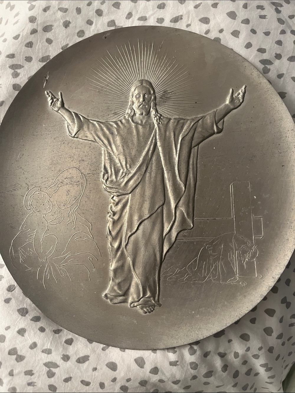 Hamilton Mint Pewter Decorative Jesus Plate